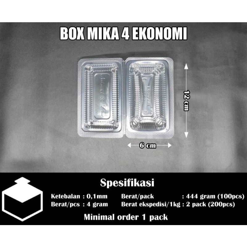 

box mika ukuran 4 / mika kue isi 100