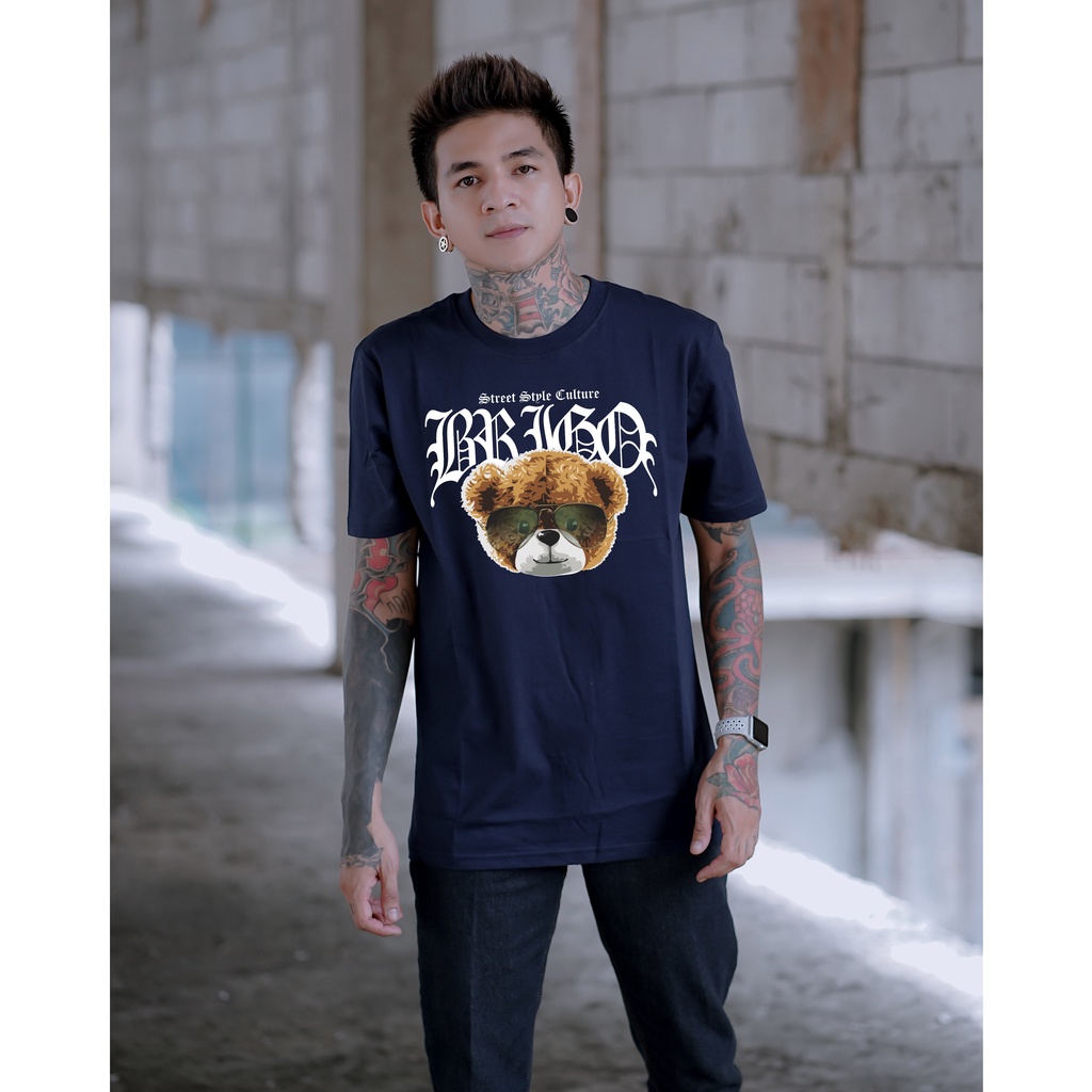 BRIGO Kaos Lengan Pendek Bear Style Culture || Kaos Katun Combed M-XL || Kaos Distro BRIGO Beruang Style Culture