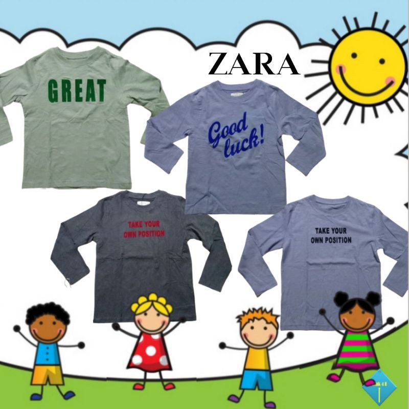 Kaos / T-Shirt Anak Casual Branded "ZARA"