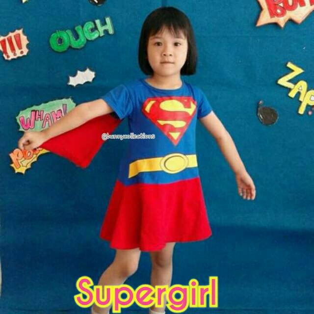 KOSTUM SUPERGIRL ANAK - KOSTUM SUPERHERO CEWEK.