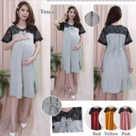 IoriShop/Dress hamil/baju hamil/pakaian wanita[COD]-GREEN