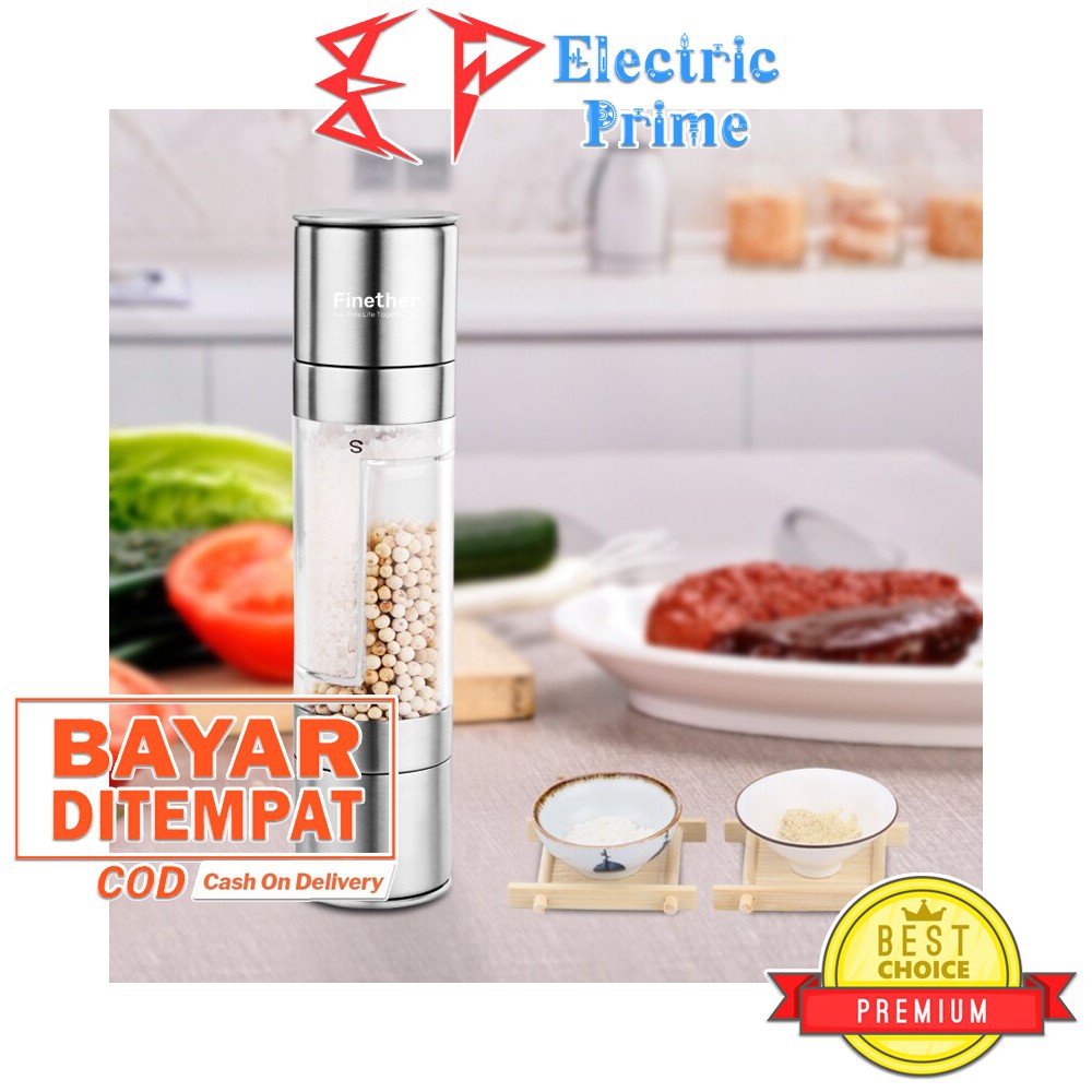 Pepper Grinder Penghalus Manual Bumbu Bubuk Makanan 2in1 Alat Penggiling Lada Merica