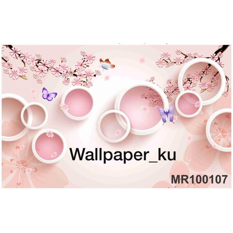 Wallpaper Dunding 3D Mural Photowall Dinding 3D Motif Bunga Modern