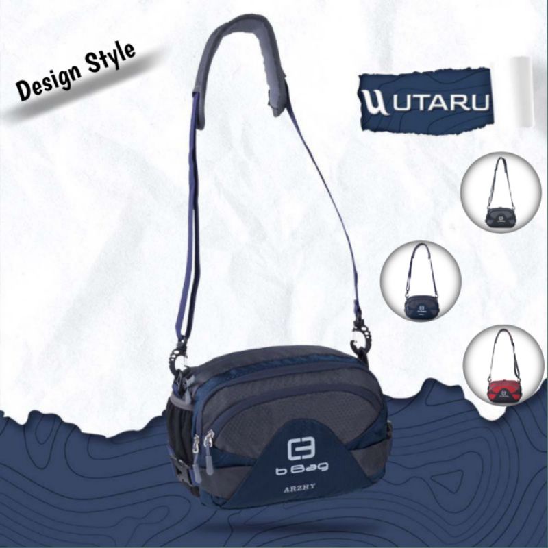 Tas Selempang Pria Original Branded 100% Sling Bag Casual Premium Distro Bahan Cordura Nilon Utaru