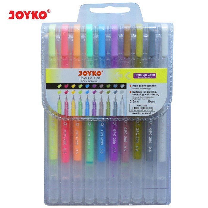 

Promo Spesial Color Gel Pen Pena Jel Warna Joyko GPC-299 Premium Color 10Warna 0.5mm Terbatas