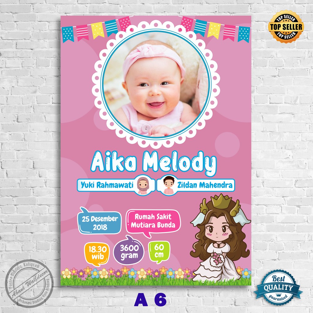 Abani Store Custom Biodata Bayi Edit Foto Kelahiran Anak Bio Baby Desain Menarik Soft File Saja-A 6