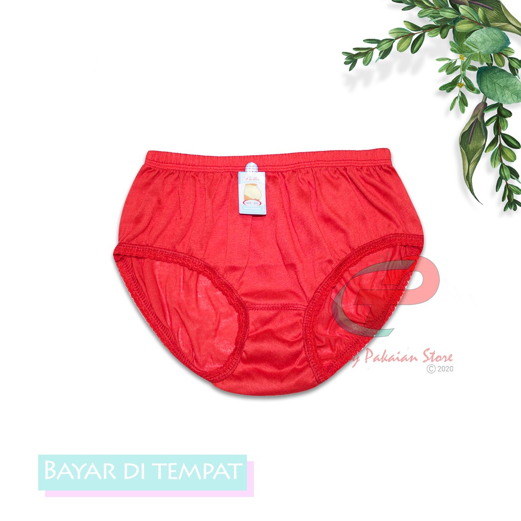 SETENGAH LUSIN 6 PCS CELANA DALAM WANITA MURAH  undies merk bela warna kalem ukuran jumbo XXL