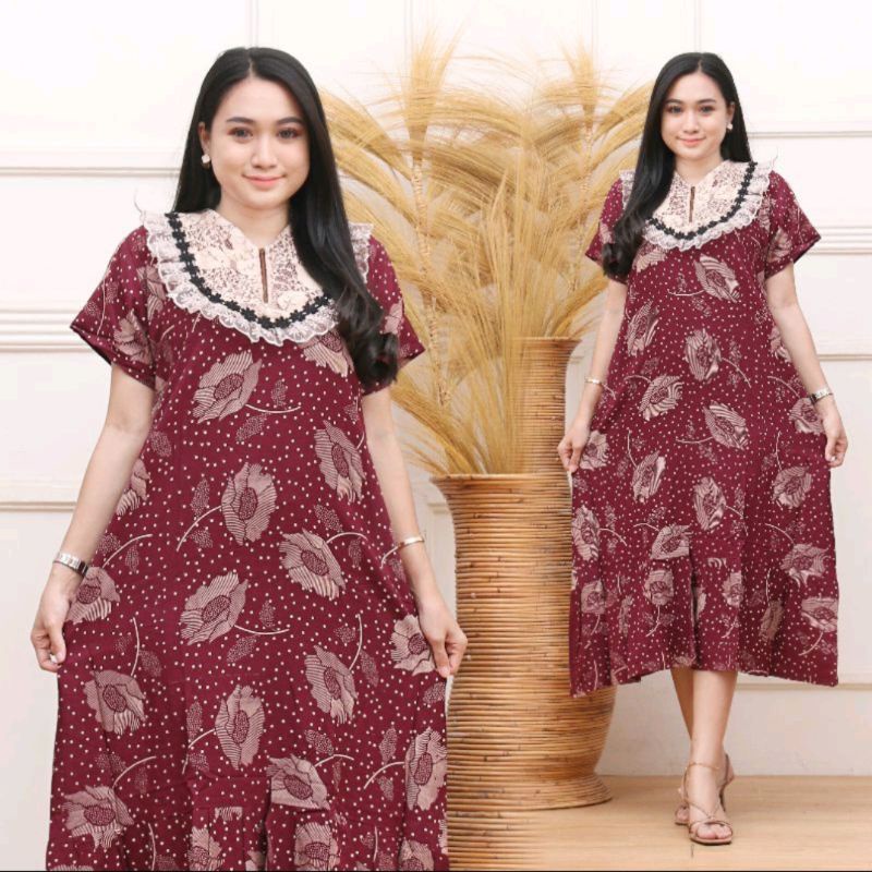 DASTER ARAB RENDA MOTIF KIPAS/DASTER  BORKAT KEKINIAN/DASTER ARAB MOTIF-Tile bunga marun