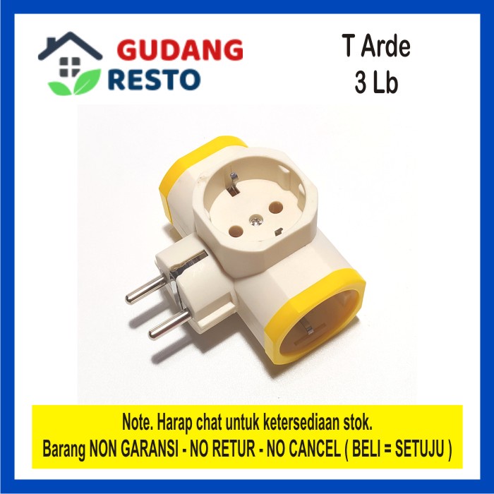 STEKER T ARDE 3 ARAH / LUBANG / CABANG COLOKAN TUSUK SNI TANPA SAKLAR