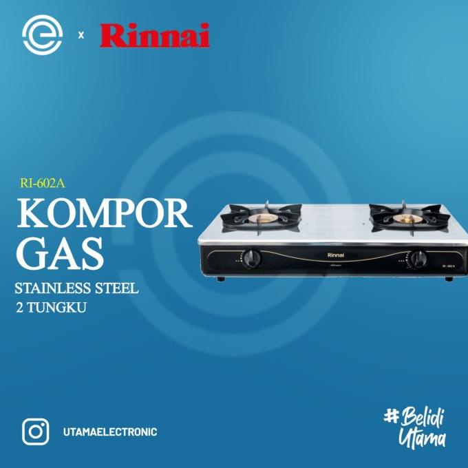 RINNAI Kompor Gas Stainless 2 Tungku RI-602A