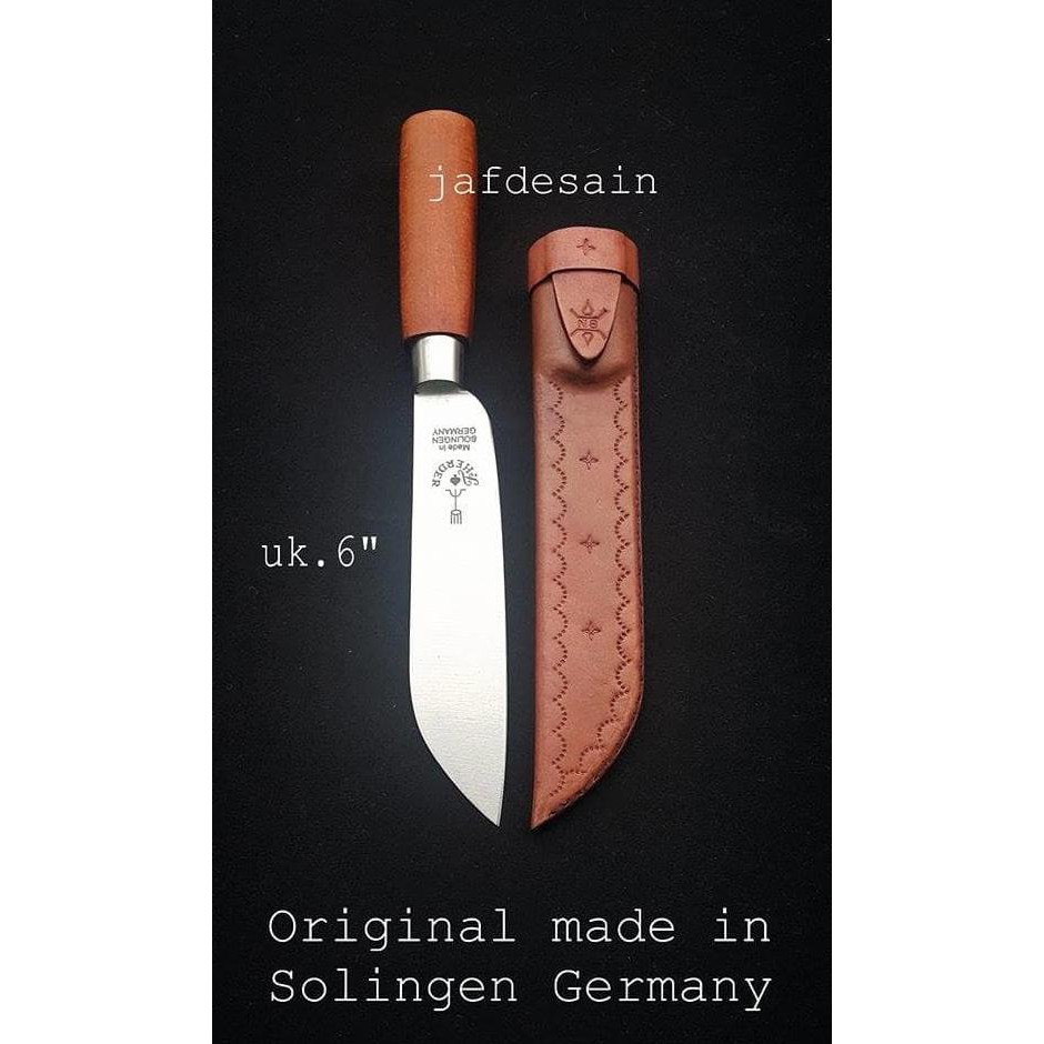 Promo Pisau cap Garpu asli 6"+ Sarung kulit Terlaris