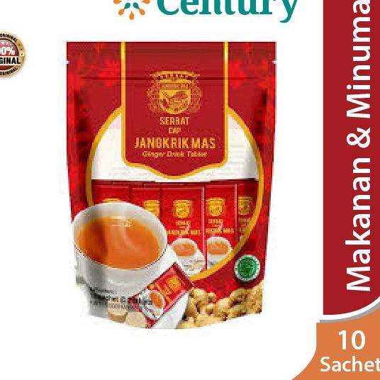 

(PROMO IMW55) Serbat Cap Jangkrik Mas Ginger Drink Tablet 10 Sachet / Minuman Herbal Jahe / Minuman Tradisional ⁑