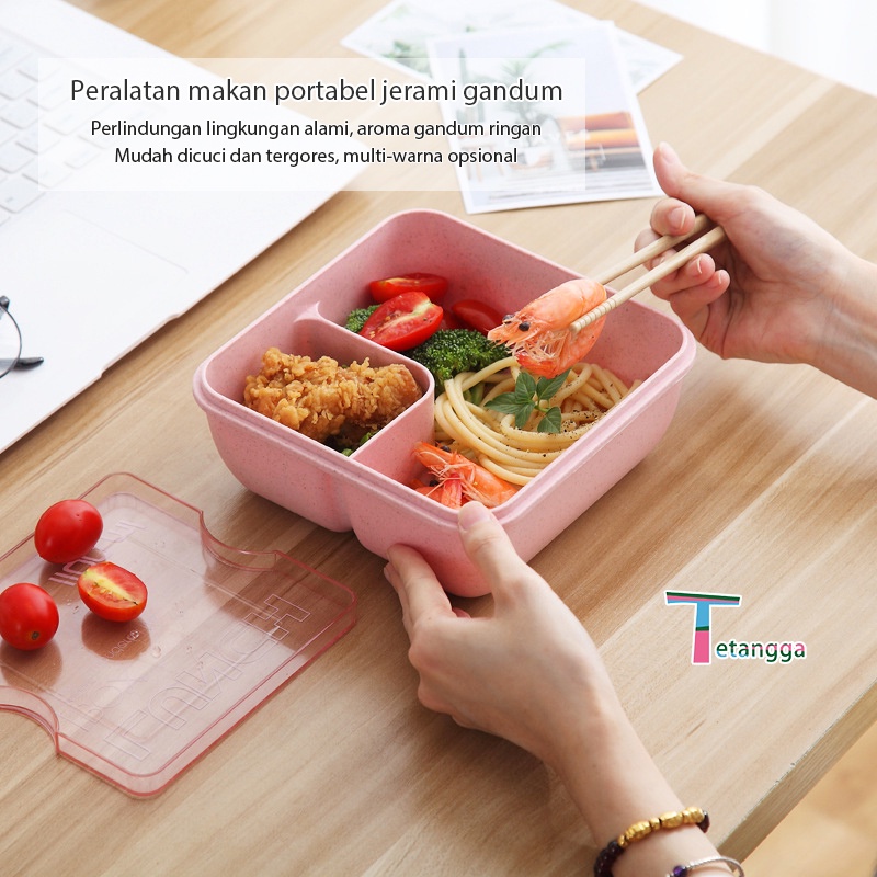 Lunch Box 1100 ml - Bento Box - Kotak Makan BPA FREE Lunch Box Anti Bocor Kotak