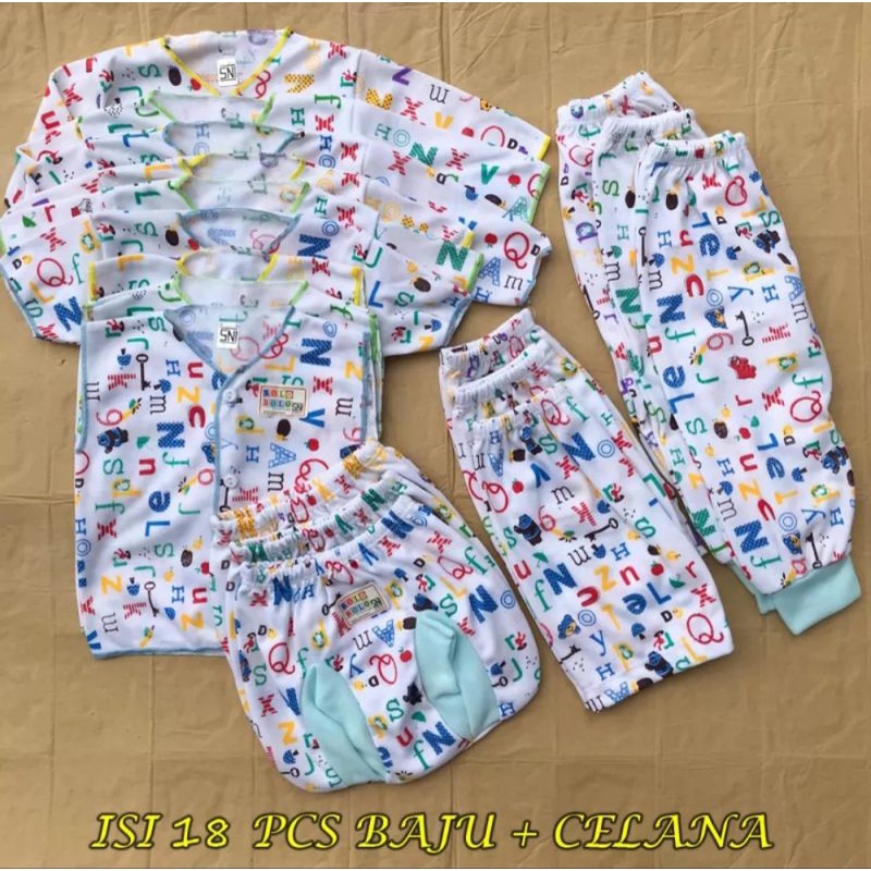 18 Paket Lahiran Hemat Motif ALFABET Asyam Baby