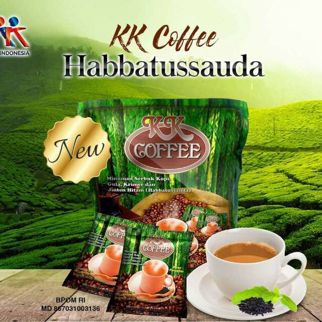 

Minuman KOPI HABBATUSSAUDA sehat alami tanpa pengawet BPOM BERSERTIFIKAT MUI DLL...@ 10 sachet