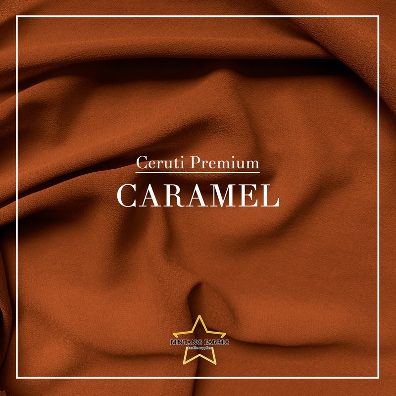 Bahan Kain Ceruti Ceruty Baby doll Premium 1/2 meter-Caramel