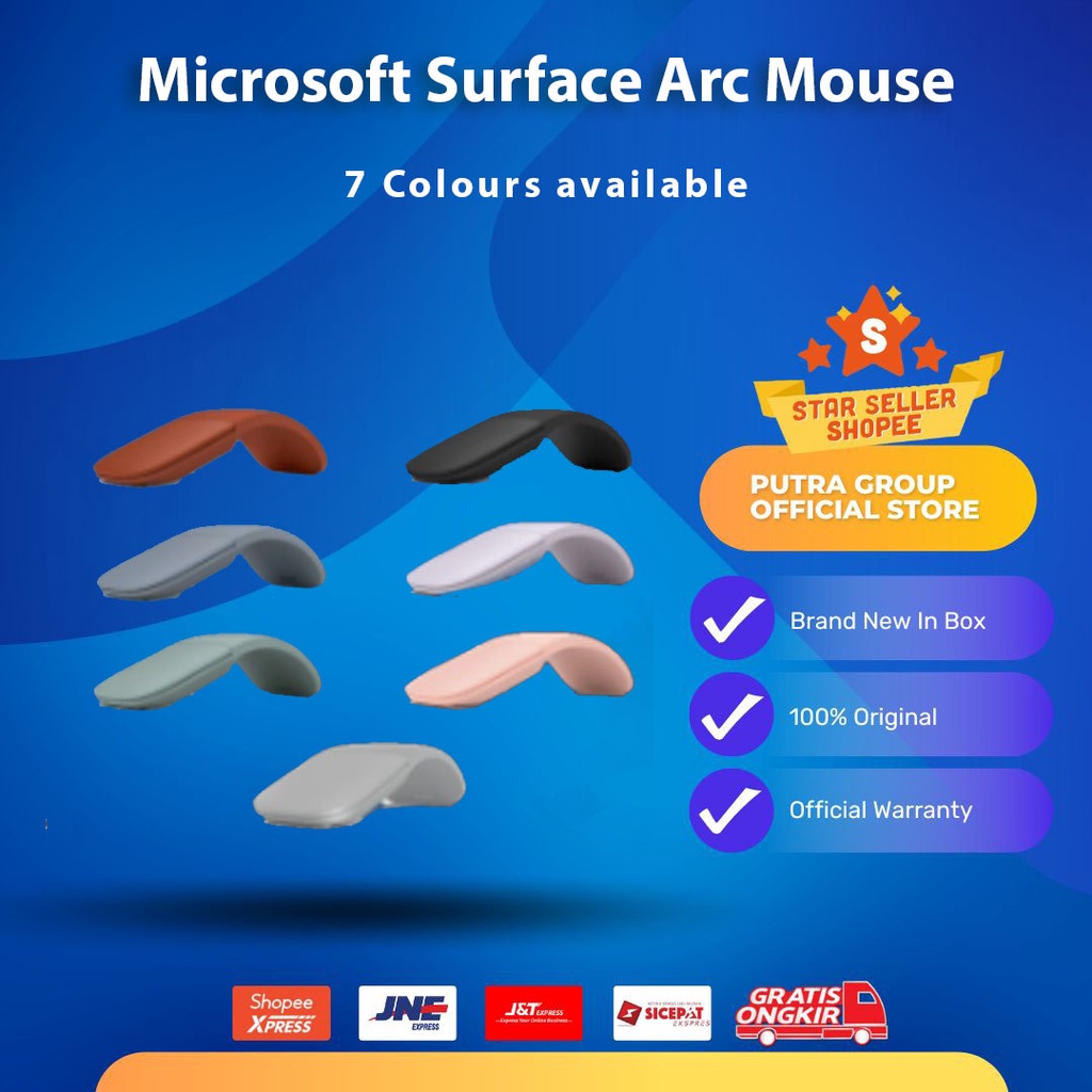 Microsoft Surface Arc Touch Mouse Black Platinum Pink Red Lilac Sage