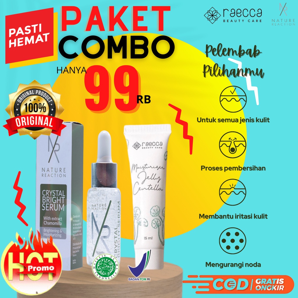 ORIGINAL | Nature Reaction Crystal Bright Serum Pencerah Wajah Penghilang Bekas Jerawat Original BPO