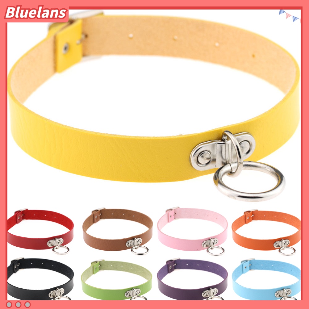 Bluelans Harajuku Punk Rivet Love Heart Lock Faux Leather Collar Choker Necklace Jewelry