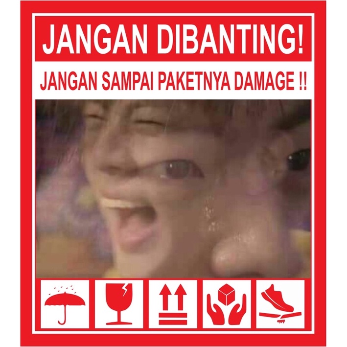 STIKER FRAGILE KPOP LUCU KOREA STIKER JANGAN DIBANTING-S