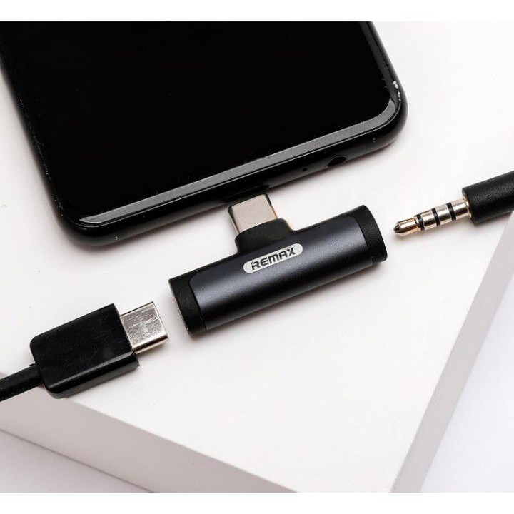 CONVERTER REMAX RI-LA03A SMOOTH AUDIO ADAPTER USB TYPE C TO AUDIO JACK 3.5mm SUPPORT CHARGING UNIV