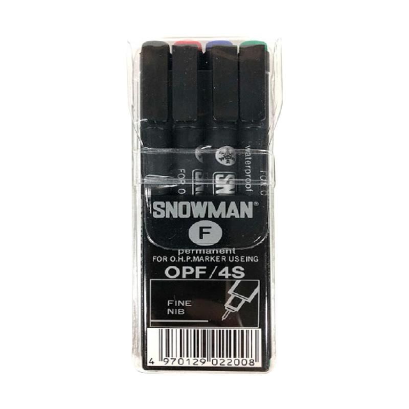 

Snowman Spidol Permanen OPF/4S OHP Marker Fine Nib Set 4 Warna