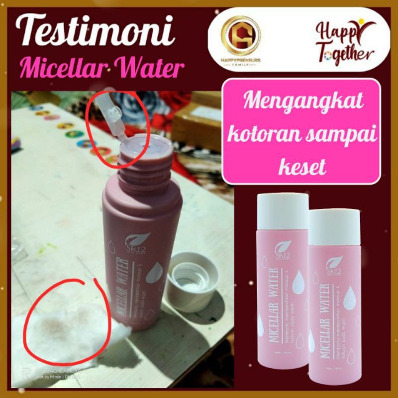 Clean Face Micellar Water SR12 - Pembersih Make Up Alami BPOM Mengangkat Kotoran Pada Wajah Melembabkan Kulit