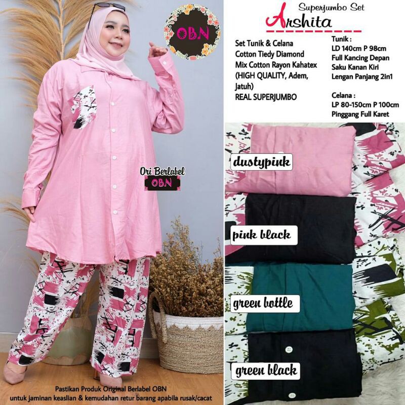 Setelan Wanita Jumbo LD 140 cm Big Size Bahan Katun