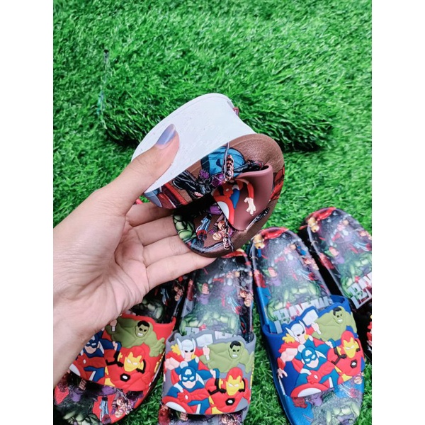 SANDAL SLOP ANAK AVENGER CAPTAIN SPIDER IMPORT 30-35