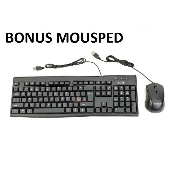 MURAH Keyboard mouse M-TECH USB Standard M-Tech STK USB Wired/ Kabel SATU PAKET