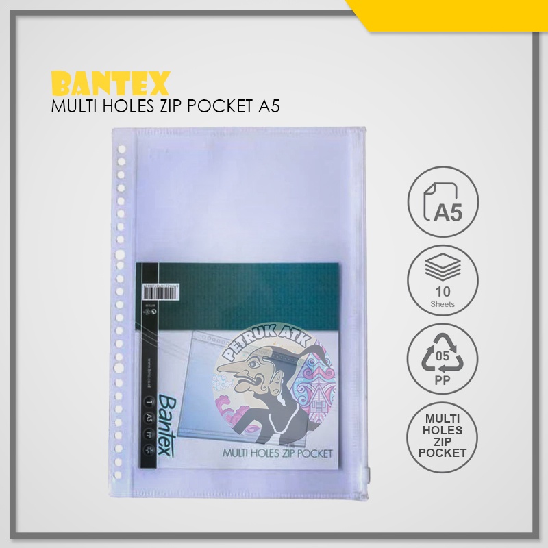 

[PCS] BANTEX ZIP POCKET A5 8072 08 ZIPPER MULTI HOLES