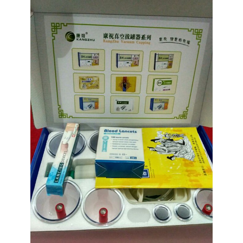 Alat bekam kangzhu paket lengkap cup 12 cup angin