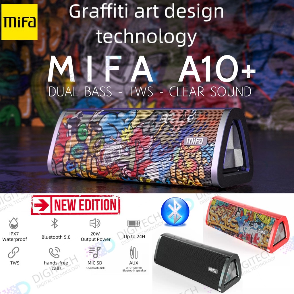 Mifa A10+ Speaker Bluetooth Portable 20W IPX7 waterproof TWS Surround Mifa A10 plus Garansi Resmi