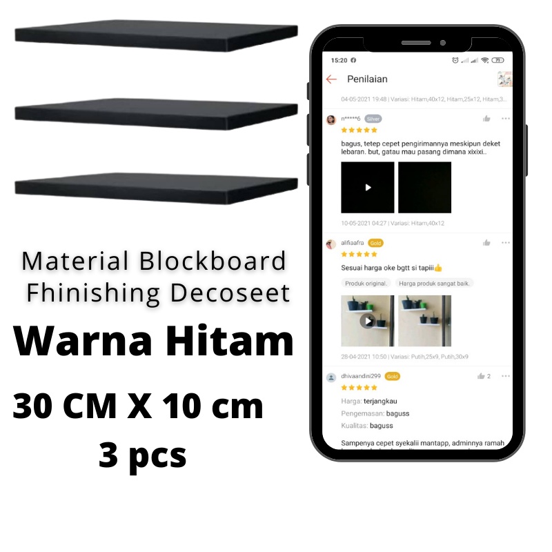 Rak dinding Ambalan 3 in 1 Rak Dinding kayu rak dinidng rak buku papan rak dinding radit rak dinding