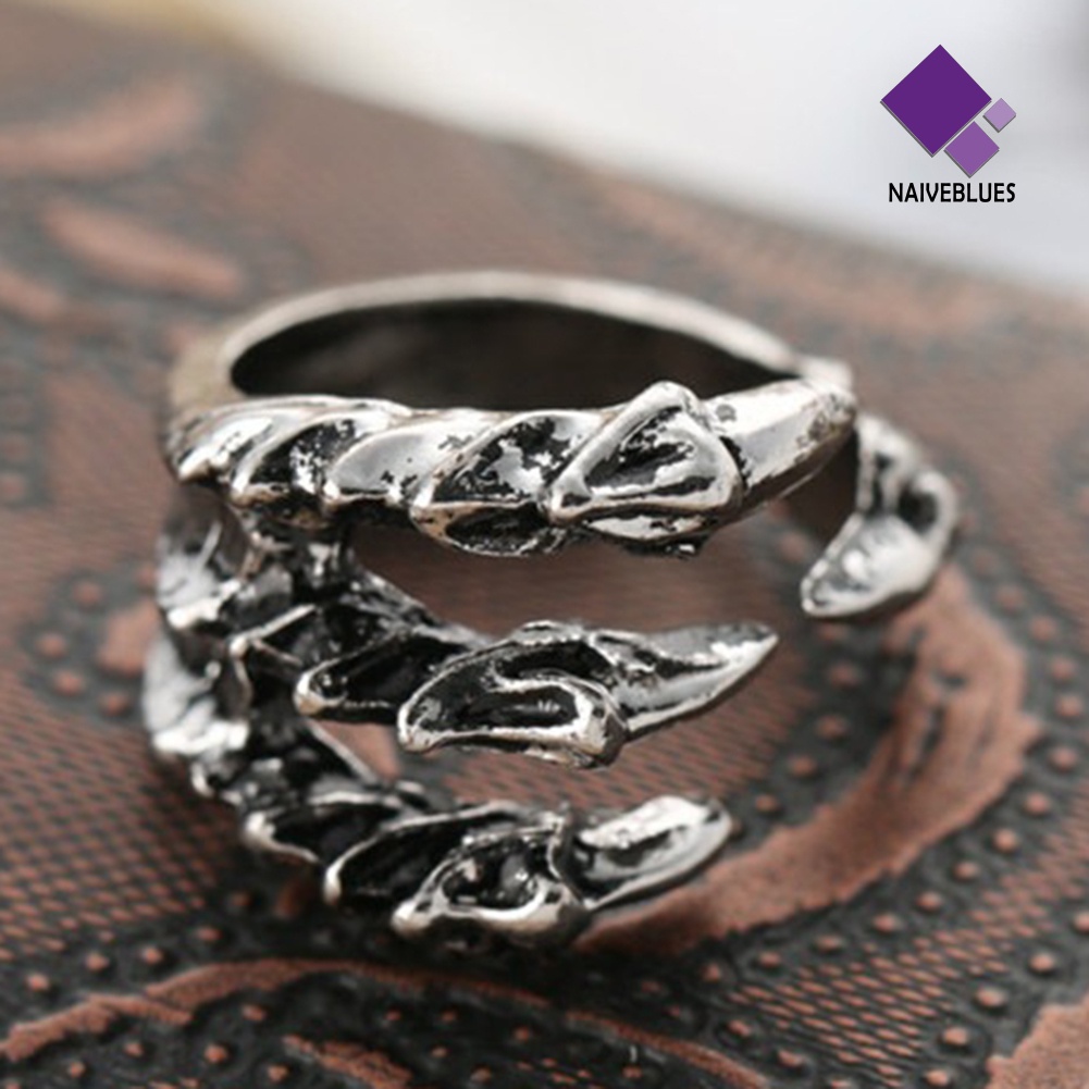 Cincin Adjustable Desain Cakar Elang Gaya Vintage Untuk Pria Dan Wanita