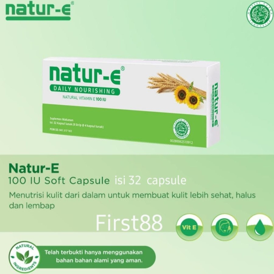 Nature-E 100 IU - Vitamin E Memelihara Kesehatan Kulit isi 32 capsule