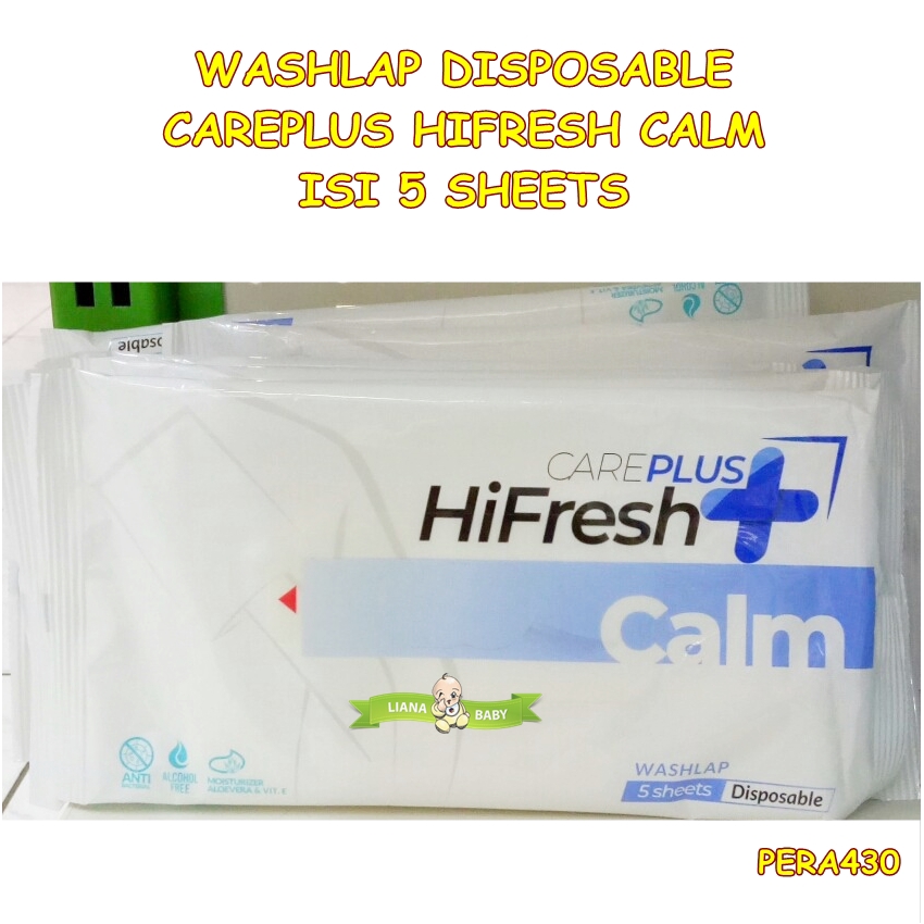 PERA430 WASHLAP CAREPLUS HIFRESH CALM ANTISEPTIC ISI 5 SHEETS