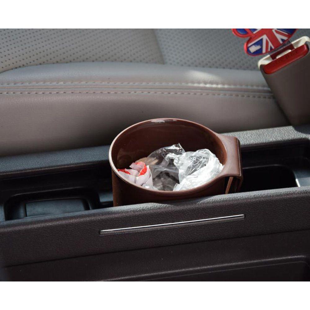 Top Car Storage Cup Bahan Plastik Multi Posisi Mounting Dengan Klip Outlet Udara Tempat Sampah Mini