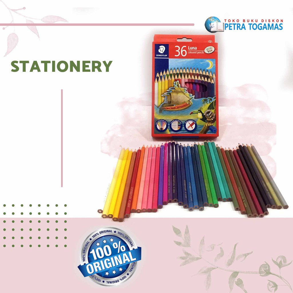 

PENSIL WARNA PERMANENT COLOURED LUNA (136 C36) / (136 C48) STAEDTLER + SHARPENER