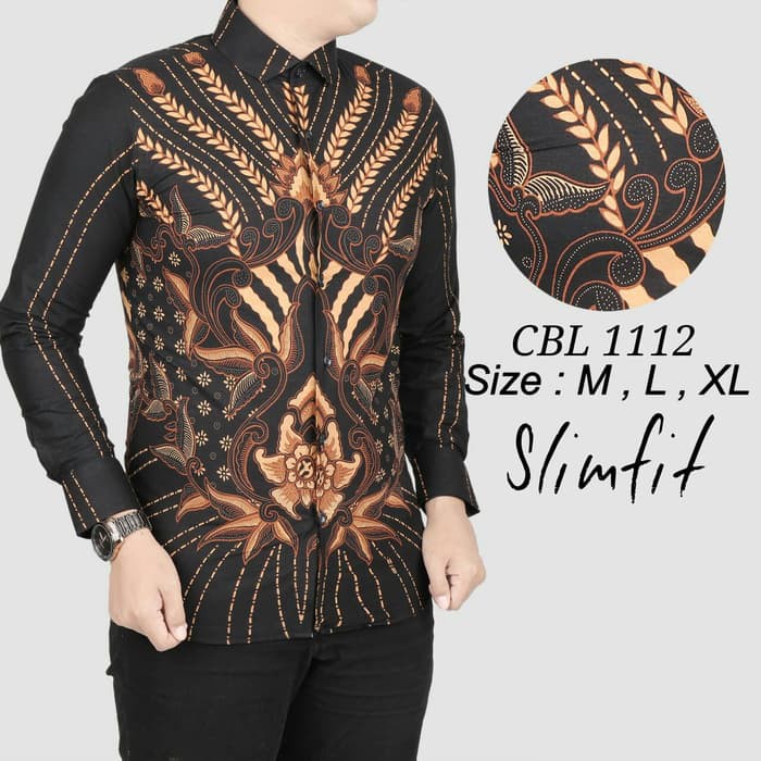 Casual Kasual Remaja Keren Terkini Hits Kemeja Pria Xky Katun  9428KT Batik Slim Fit - Motif Keren D