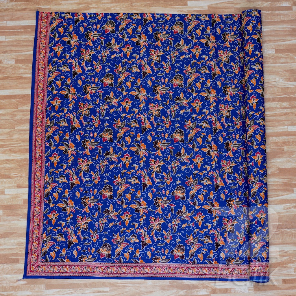 BAHAN BATIK PREMIUM Katun Motif Kembang Warna Biru Oranye Orange Merah Hitam 724364 Cap 72 Jarik Jarit Samping Kebat Panjang Batik Katun Modern Premium Bahan Seragam Batik Pernikahan Kantor Keluarga Murah Kamen Jadi Batik Bali Lembaran