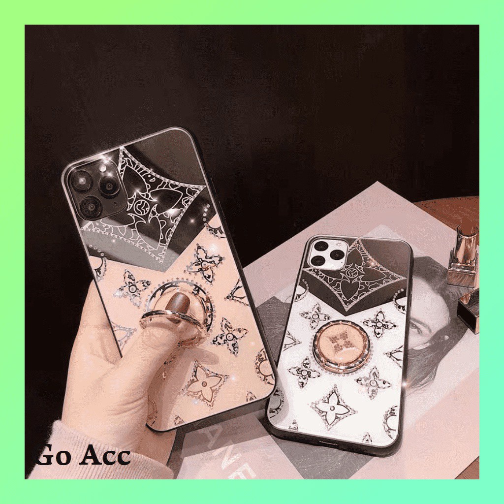 Case LV fashion bunga + Ring stand Oppo Reno 4 4 Pro 5 5 Pro A52 A72 A92 FH03