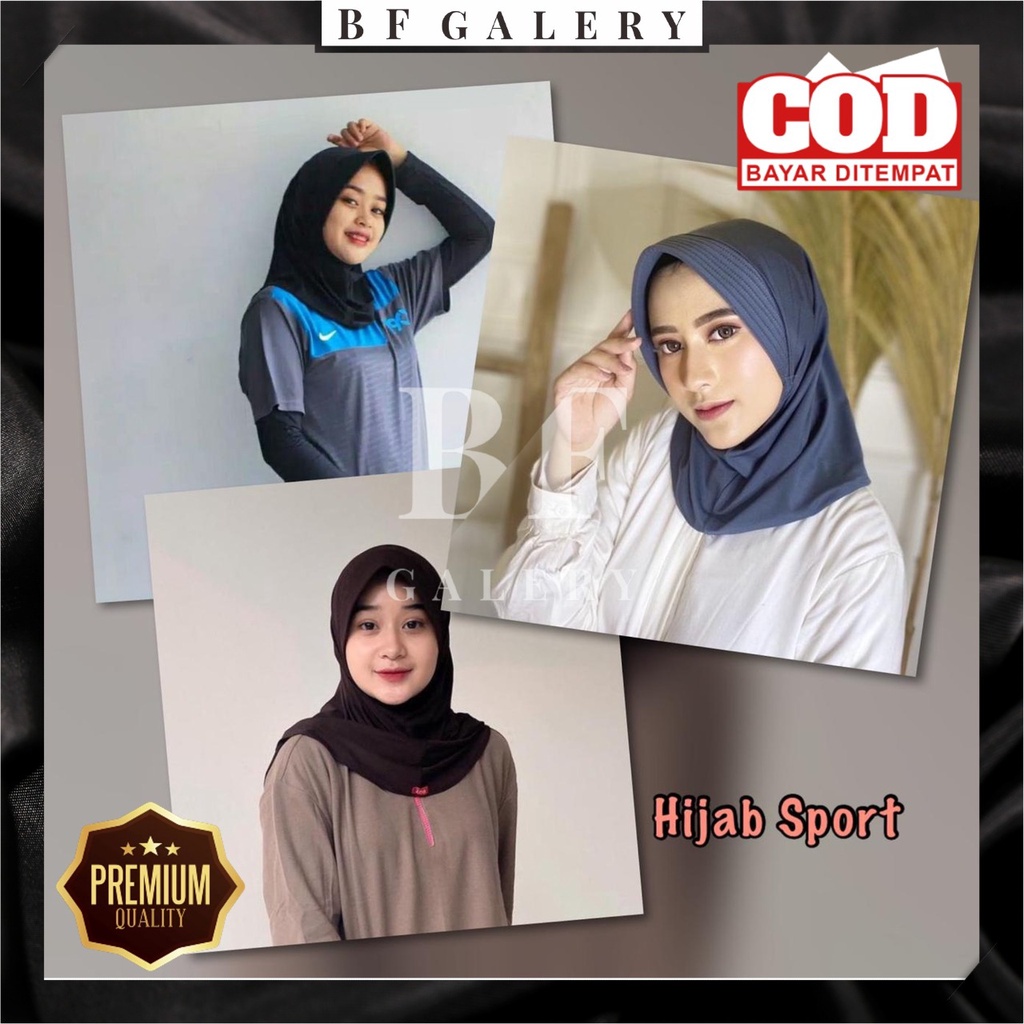 BFJ009 Ped Jersey Volly Instan Jilbab Ped Kecil Sport Olahraga Kerudung Sport Hijab Sporty Dewasa Jakarta BISA COD