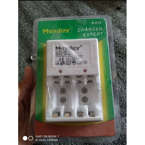 Charger Baterai Maxday 612 Alat Cas Baterai AA AAA 9V Maxday 612