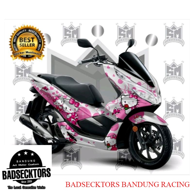 Decal Honda PCX 150 Motif Hello Kitty keren