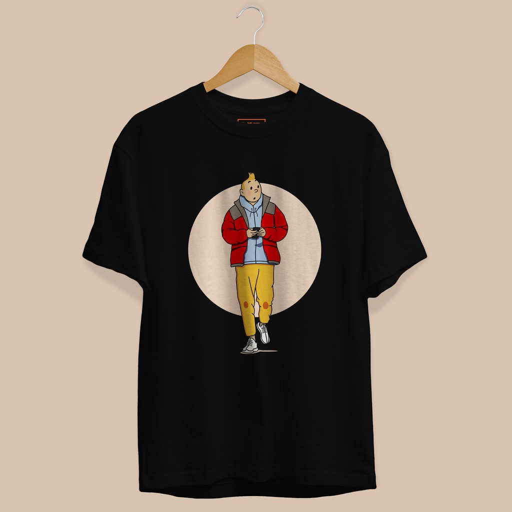 kaos cartoon tintin/baju tshirt wanita/pria