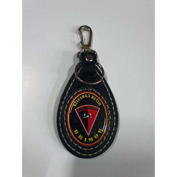 Gantungan Kunci Kulit Brimob Oval- Gantungan Kunci Kulit Brimob -Keychain Brimob