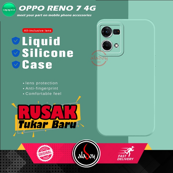 Soft Case Oppo Reno 7 4G Case Liquid Silicone Pro Camera Premium Casing