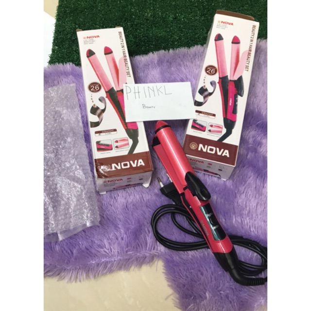 `ღ´ PHINKL `ღ´ Catok nova 2in1 kecil bisa lurus dan keriting pelurus rambut ceramic cepat panas hasil tahan lama