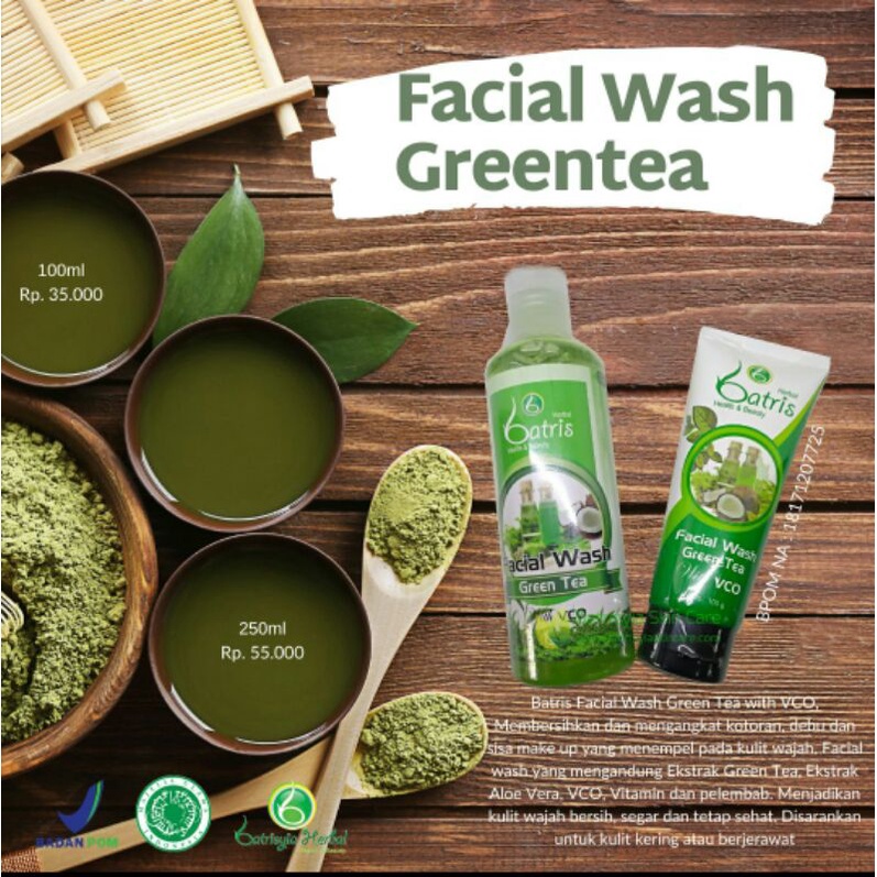 Facial wash batrisyia herbal 100ml 250ml sabun cuci muka untuk pembersih wajah berminyak berjerawat dan normal